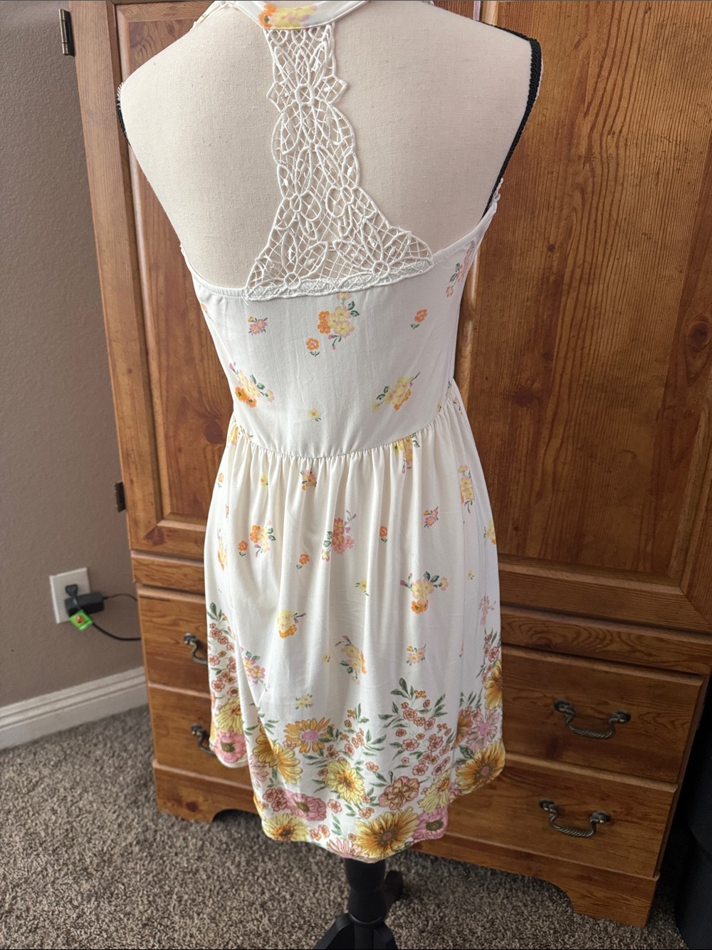No Boundaries White Floral Mini Dress - Picture 2 of 6